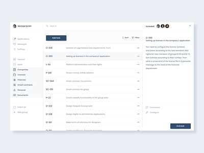 Task Manager for internal company processes board crm design digital minimal redesign task task management task manager ui uiux ux web