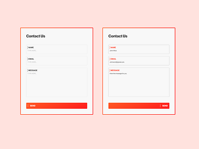 UI Daily Challenge #28 - Contact Us challenge contact daily design minimal modal orange red ui uidaily ux web