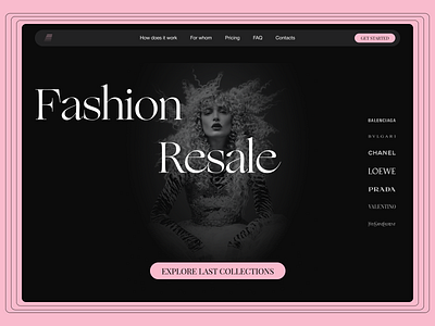 UI Daily Challenge #53 - Header Navigation black challenge daily dailyui dark design fashion helvetica minimal ogg pink ui web