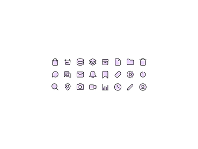 UI Daily Challenge #55 - Icon Set challenge daily dailyui design icons iconset pink set ui