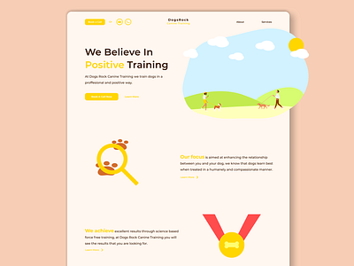 DogsRock Homepage dogs illustration ui ux vector web design