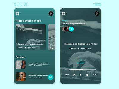 Daily UI 009 009 app design dailyui design music app music player ui