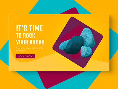 Rock your rocks landing page onepager ui web webui yellow