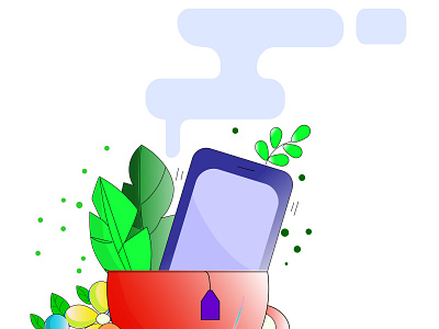 Cup and phone animation design icon illustration illustrator logo vector