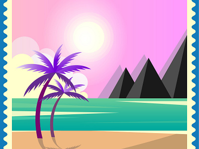 summer landspace animation art design icon illustration illustrator logo vector