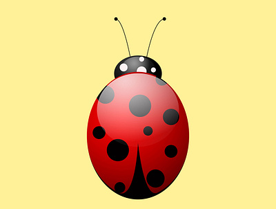 Ladybird isolated on a yellow background. color