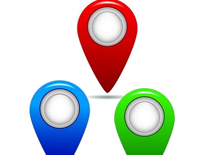 Set of glossy location symbols. arrow