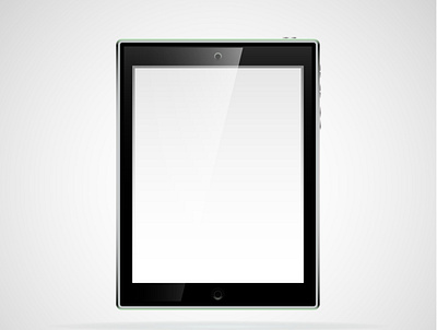 Realistic tablet pc computer with blank screen isolated frame