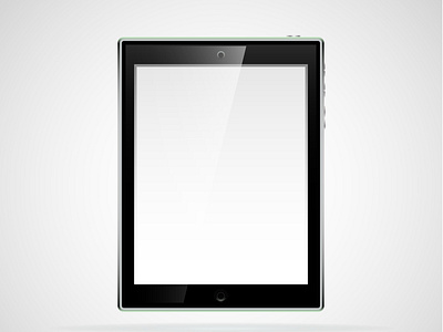 Realistic tablet pc computer with blank screen isolated