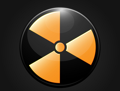 Nuclear radiation abstract symbol on a black background risk