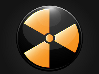 Nuclear radiation abstract symbol on a black background