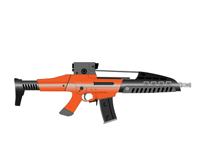 Atomatic rifle on a white background arm
