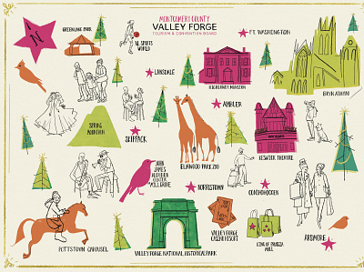 Montgomery County Map design destination illustration map travel