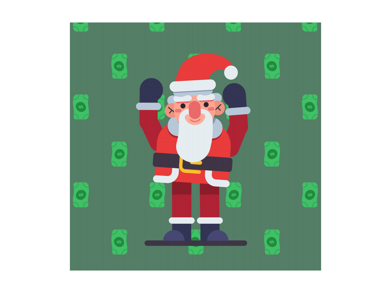 Merry Christmas animation berg character chillin christmas design gangsta graphic illustration money motion newyear santa santaclaus smooth