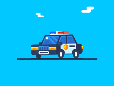 Police Nightmare animation car design flat graphic motion motivation police