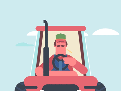 Shit Happens animation design farmer flat graphic motion motivation tractor