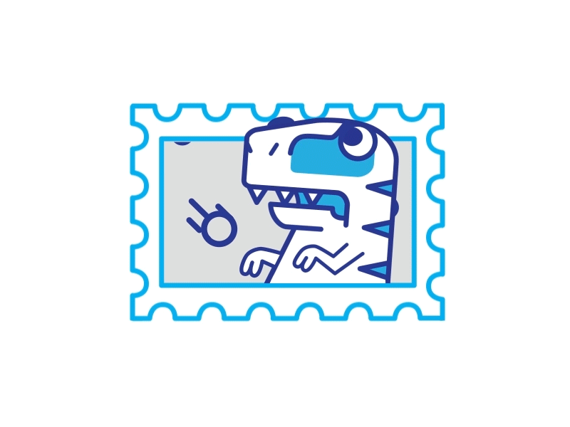 OH, again ae animation berg cute dino funny little motion sticker stolz trex