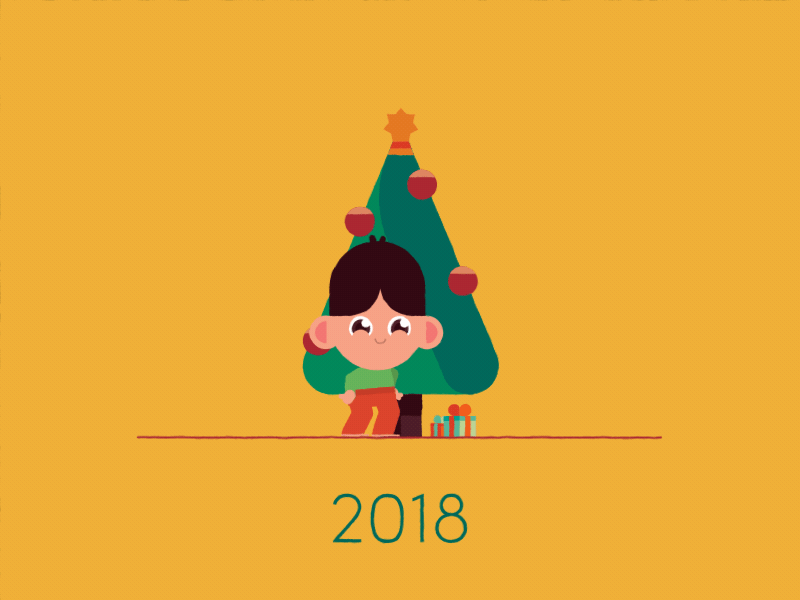 Happy 2018 2018 animation berg boogie character dance newyear nickell tree tyler winter
