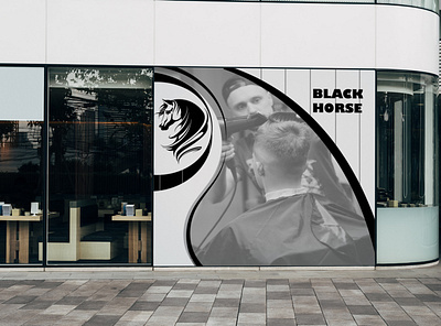 Black Horse Barber branding design illustration logo vector