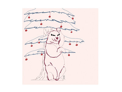 Christmas Bear animal art artwork cards illustration sketchbook wacom