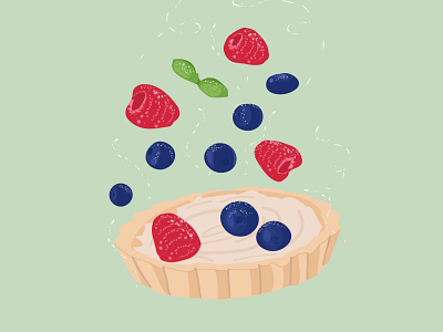 Berries Tart illustration illustrator vector