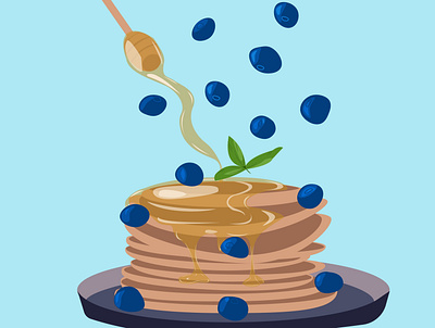 Pancakes For Breakfast illustration illustrator vector