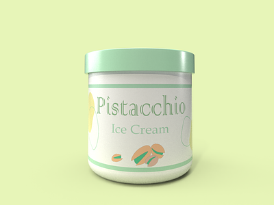 Ice Cream Pistacchio Flavour branding design dimension illustration illustrator logo