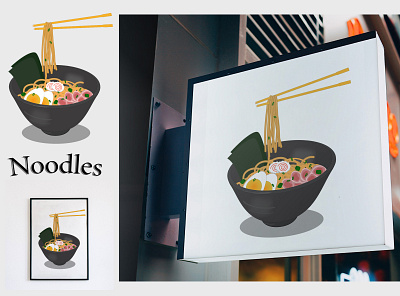 Noodles branding design frame illustration illustrator logo photoshop poster typo typography vector