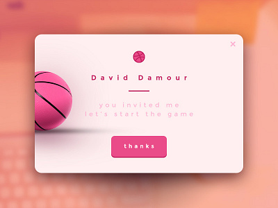 Rigostudios Dribbble Thanks ball invitation pop up thanks thankyou