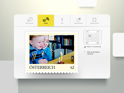 Stamp configurator app button configurator grey interface post stamp