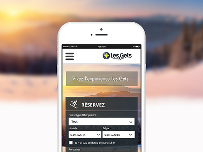Ski resort, UI Webdesign ios iphone iphone 6 mobile responsive ski webdesign