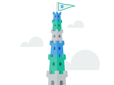 tower js blue castle cloud flag github green illustration js logo stack tower