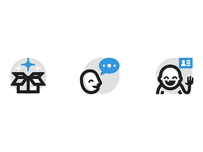 Unused Icons blue customers features icons personas ui users