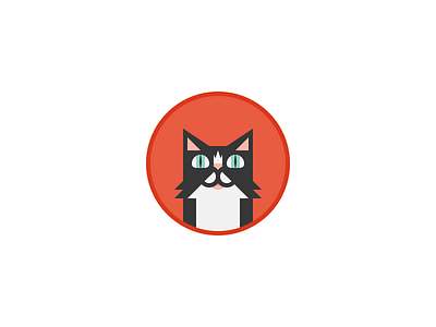 Geocat carl cat circle illustration red tuxedo
