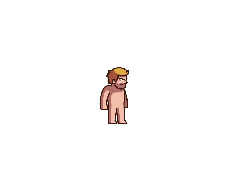 Naked dude idle/walk/run animation game gif mobile naked run