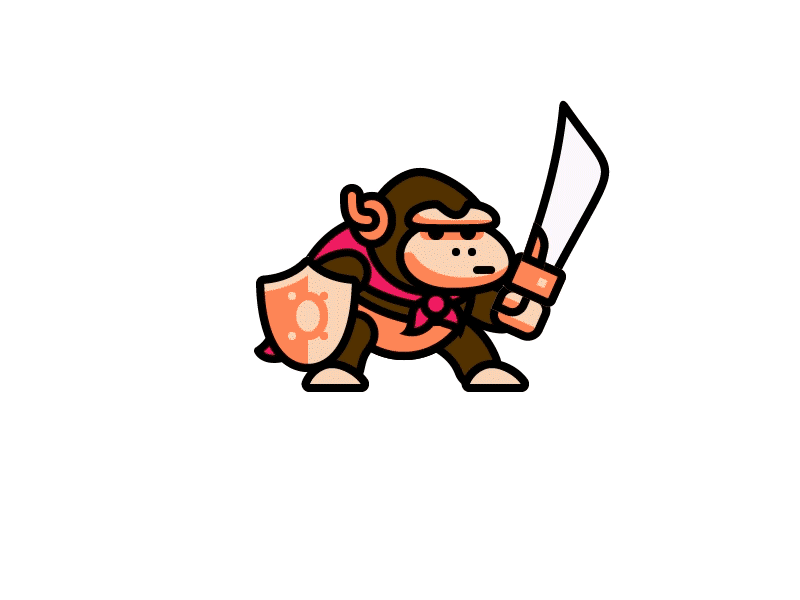 Lance The Chimp after effects animation attack effects game gif monkey run sprites sword walk