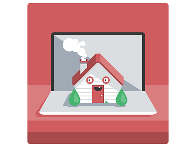 Home Away From Home computer cute home house illustration laptop mac
