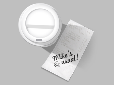 Coffee coffee realism receipt smiley