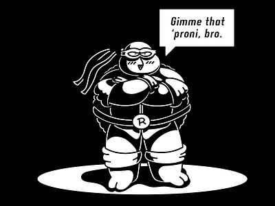 'Proni Chaser cartoon comic illustration ninja pizza turtles