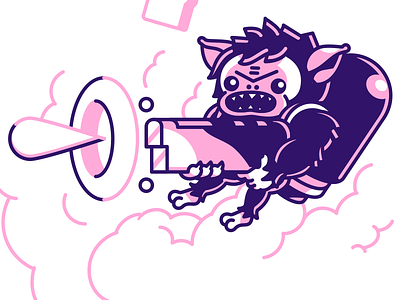 PIGSquad Shirt - ChargeShot character game game art gun illustration indie jetpack monster pig smoke squad