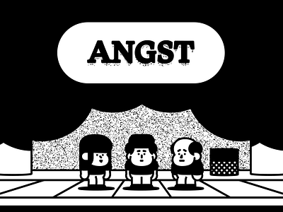 Angst angst black and white character comic grain illustration people
