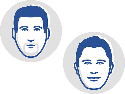 Faces blue clean design face icons line monochromatic people simple