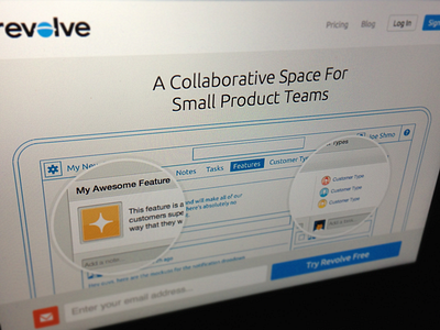 Revolve Promo site concept clean collaborate collaboration collaborative marketing product product management promo revolve simple site teams