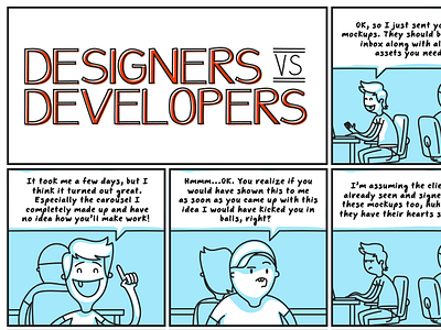 Designers Vs Developers: Issue #2 cartoon comic designer developer illustration