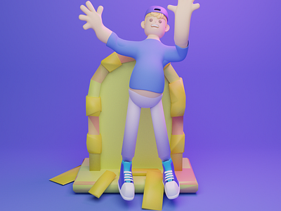 GomGom Man 3D Character 3d 3d art 3d artist 3d modeling branding character concept illustration logo design logos mobile design app ui ux