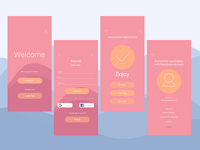 #DailyUI Day1 Reg form app design flat minimal ui ux web