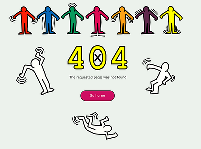 UI Daily Page 404 in Keith Haring style branding design illustration minimal page 404 page design ui vector