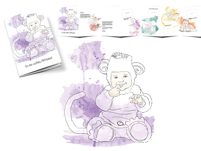 Baby Book Illustration 1 baby digital art digital illustration drawing illustration lineart people