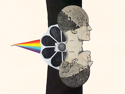 Two Brains artwork brain collage collage art collageart colors cutandpaste illustration paper art papercut rainbow surreal