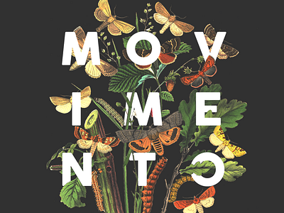 Movement art botanical collage collageart illustration movement print printing typography